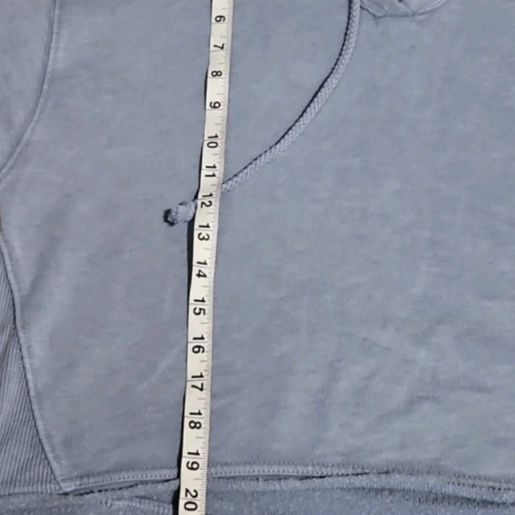 American Eagle Grayish Blue Pullover Hoodie Sz L Womans Casual Cotton Blend 💵 - Picture 6 of 10